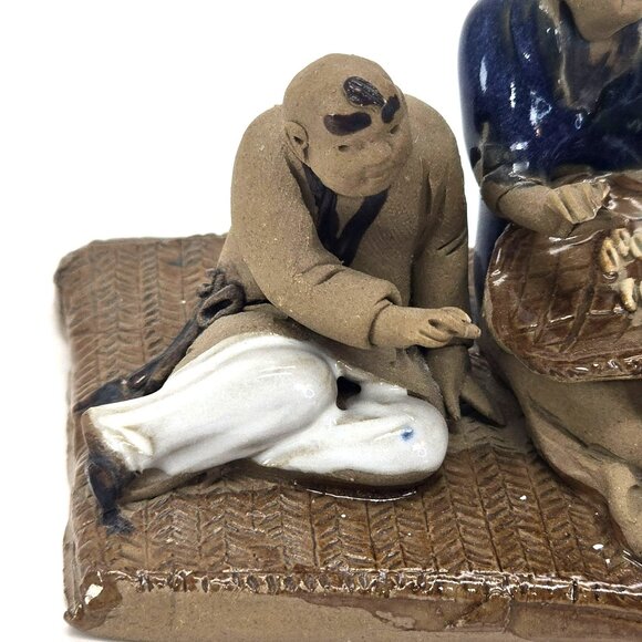 Mudman Japanese Ceramic Figurine Of Farmers Sorting Produce Vintage JE393 - Picture 4 of 9